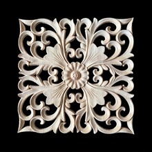 Vintage Unpainted Wood Carved Decal Corner Onlay Applique Frame Home Decoration Accessories Furniture Wall Decor Crafts 2024 - buy cheap