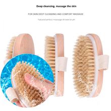 Women's Bath Brush Soft Natural Bristle Bath Shower Bristle Brush Oval Back Bath Brush Quality Wooden Massage SPA Body Brush 2024 - buy cheap