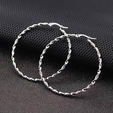 Distorted Round 40mm Brief Titanium Stainless Steel Colors Plated Men Earring Hoop Earrings For Women Classic Jewelry 2024 - buy cheap