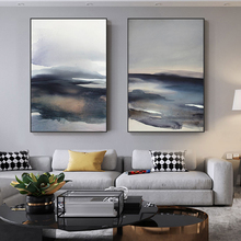 Amazing Watercolor Blue Grey Splash Canvas Painting Big Posters Print Abstract Wall Picture for Living Room Tableau Murale Salon 2024 - buy cheap