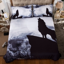 Jogo de cama lobo preto e branco, alta qualidade, animal, capa de edredom, king queen, jogo de cama, árvore de neve 2024 - compre barato