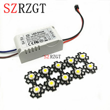 10pcs 3W White 6000-6500K led chip and with 1pcs 6-10x3W led driver for DIY 2024 - buy cheap