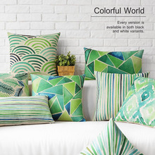 Fresh Pastoral green pillow ,geometric Pillow cushion ,Linen pillowcase,sofa cushions home decorative Pillows 2024 - buy cheap
