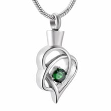 JJ001 Inlay Multi-colored Zircon Knot Heart Stainless Steel Cremation necklaces that hold ashes Keepsake Memorial Urn Jewelry 2024 - buy cheap