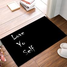 Love Yo-alfombrillas para puerta de cocina, Alfombra de entrada para el baño, absorbente, color blanco y negro 2024 - compra barato