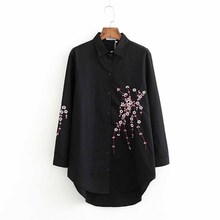 Fashion Large size Shirt Top Women 2019 Spring Summer Embroidery Cotton Blouse Casual Tops Female Long sleeve white Shirts G17 2024 - buy cheap