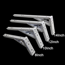 Brand New 4PCS White Triangle Folding Angle Brackets Spring Design Wall Mounted Folding Steel Shelf Brackets 2024 - buy cheap