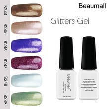 Beaumall Nail Art Gel Shining Glitters Series Colors#B244~B249, 7ml Volume Soak Off UV&LED Gel Lacquers Nail Polishes. 2024 - buy cheap