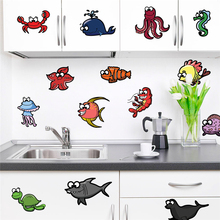 lovely fashion seabed fish wall stickers for kids rooms bathroom home decor cartoon animals wall decals pvc mural art diy poster 2024 - buy cheap