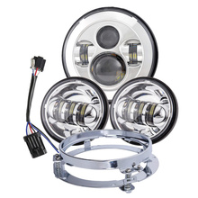 Faro delantero LED de 7 pulgadas para motocicleta Harley Bike con luces LED de cruce cromadas 4-1/2 luces antiniebla y anillo de montaje de soporte 2024 - compra barato