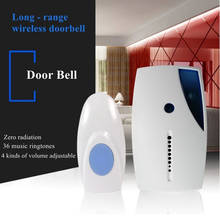 Smart LED Indication Wireless Doorbell 36 Tunes Chime Music Door Bell Transmitter + Receiver 70-110M Range Remote Control CA 2024 - buy cheap