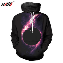 UJWI Black Hoodies Winter Harajuku Men 3D Cool Print Galaxy Space Universe Sweatshirt Male Hip Hop Crewneck Hooded Pullovers 2024 - buy cheap