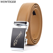 WOWTIGER Designer Fashion Cowhide Leather Men belts for men waist strap automatic buckle black belt male Ceinture homme 2024 - buy cheap