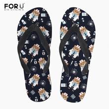 FORUDESIGNS Women Fashion Slippers Pediatrics Doctor Cute Cartoon Bear Print Casual Summer Beach Flip Flops Girls Sandals Shoes 2024 - buy cheap