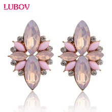 LUBOV-pendientes de cristal con piedra de ópalo para mujer, aretes a la moda, Color dorado, 2018 2024 - compra barato