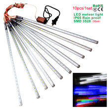 Waterproof LED christmas lights 10pcs/set SMD3528 Snowfall Tube 50cm Meteor Rain Led Tube Light for christmas decoration outdoor 2024 - buy cheap