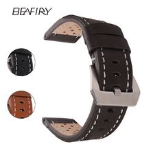 Beafity-Correa de cuero genuino para reloj, correa de piel de becerro de 20, 22, 24 y 26mm, marrón oscuro, marrón claro, negro 2024 - compra barato