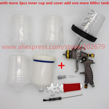 No-Wash Cup Spray Gun 1.3mm Gravity Feed Type Adapter Pot Paint Gun 600ml Paint Sprayers Spray Painting Gun 2024 - buy cheap