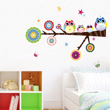 Calcomanías de pared de Pvc con diseño Floral para decoración del hogar, calcomanías artísticas de búho, Animal, para habitación de niños y dormitorio 2024 - compra barato