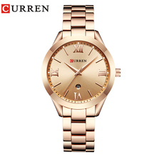 Reloj de oro rosa CURREN, relojes de cuarzo para mujer, marca de lujo, reloj de muñeca femenino, reloj femenino 2024 - compra barato
