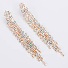 YFJEWE Trendy Style Gold and Silver Color Tassel Full Rhinestone Crystal Drop Earrings Elegant Wedding Accessories Jewelry E462 2024 - buy cheap