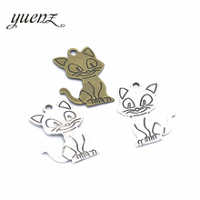 YuenZ 10pcs Cat Head Charms Tibetan Silver Bronze Pendants Antique Charm Jewelry Making DIY Handmade Craft 25*19mm D980 2024 - buy cheap