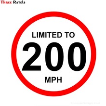 Three Ratels TZ-1559#12*12cm Limited To 200mph Car Stickers Funny Auto Sticker Decals 2024 - buy cheap