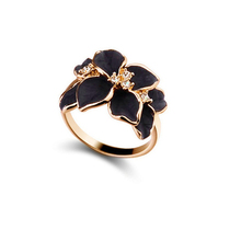 Fashion black Gardenia flower ring Resin jewelry gold-color rings for women jewelry anel feminino bague femme anelli donna 2024 - buy cheap