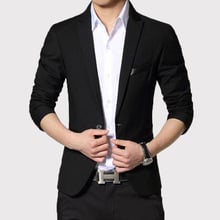 Мужской повседневный Блейзер на одной пуговице, корейский облегающий мужской костюм, куртка, деловой костюм, брикет 5XL, верхняя одежда для мужчин, костюмы для вечеринок 2024 - купить недорого