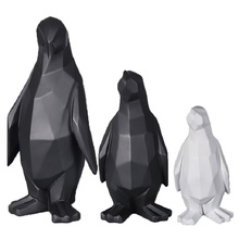 Modern Abstract Penguin Sculpture Geometric Resin Penguin Statue Model Home Office Nordic Wildlife Decor Gift Art Craft Ornament 2024 - buy cheap