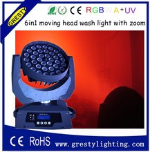 DMX DJ сценическое освещение, 36x18 Вт RGBWA UV Wash LED движущаяся головная лампа 2024 - купить недорого