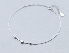 1 pc 925-Sterling-Prata heart & Beads pulseira cadeia Tornozeleira ajustável LS269 2024 - compre barato