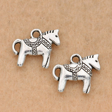 10 Uds. De plata del Tíbet, colgante de caballo para fabricación de joyería, dijes artesanales hechos a mano, 14x12mm 2024 - compra barato