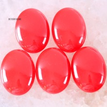 For Jewelry Making Necklace Pendant Bracelet Earrings 18x25MM&15x20MM Oval Natural Stone Bead Red Jad CAB Cabochon 5Pcs K552 2024 - buy cheap