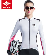 Santic feminino manga longa camisa de ciclismo primavera verão mtb bicicleta de estrada bicicleta jérsei anti-uv respirável roupas de ciclismo 2024 - compre barato