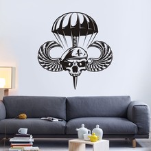 Adesivo de pára-quedas com caveira, adesivo punk death decalque, arte do carro diabo, decalque de parede, decoração mural paraquedas adesivo 2024 - compre barato