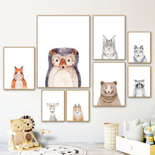 Deer Owl Bear Fox Wolf Koala Animals Nordic Posters And Prints Wall Art Canvas Painting Nursery Wall Pictures Kids Room Decor 2024 - buy cheap