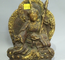 Estatua de Buda tibetano, estatua de Budismo de 8 pulgadas, bronce, oro de 24K, Guru, Padmasambhava, Rinpoche 2024 - compra barato