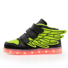 2018 Black Blue USB Charging Led Children Shoes With Light Up Kids Casual Boys&Girls Luminous Sneakers Glowing Shoe Hook&Loop 2024 - buy cheap