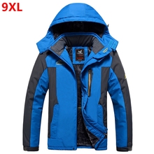 Winter new warm fashion men's outdoor Windproof waterproof clothing plus velvet thick jacket Jacket cotton coat 9XL 8XL 7XL 2024 - buy cheap