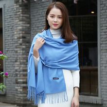 New style Navy Blue Scarf Winter Women Scarf Female Pure color Scarf Best Quality Cashmere Tassels Women Wraps  GP01 2024 - buy cheap
