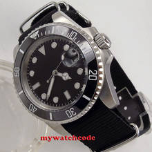 40mm bliger black dial luminous marks sapphire glass automatic mens watch P210 2024 - buy cheap