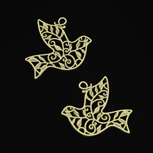 38pcs Antique Bronze Plated hollow peace dove Charms for Jewelry Making DIY Handmade Pendants 36*32mm 2024 - buy cheap