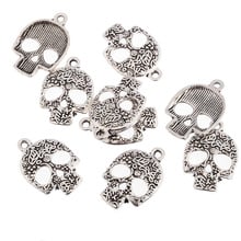 Colgantes de calaveras de caramelo para pulsera, amuletos tibetanos de cristal de halloween, abalorio para pulsera, 20x15mm, 10 Uds. 2024 - compra barato