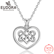 Eudora 925 Sterling Silver Celtics Heart Knot Pendant Necklaces Fashion Sterling-silver Jewelry for Women Girls Romantic Gift 2024 - buy cheap