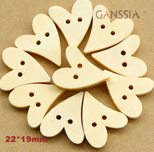 50pcs/lot Sweet heart shape wooden buttons for Craft sewing Wood button (SS-1678) 2024 - buy cheap