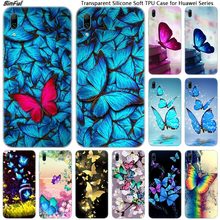 Funda de teléfono de silicona suave con diseño de mariposa y flor para Huawei, carcasa bonita con diseño de flores para Huawei Mate 10 20 Lite Pro Enjoy 9S Y9 Y7 Y6 Y5 2019 2018 Pro 2017 2024 - compra barato
