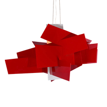 Luminária pendente em acrílico arte dobrável, vermelho/branco dia65/92cm luz clássica para casa e27, r7s