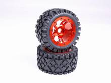 Rear Strong All-Terrain Tires with CNC Alloy Wheel Hubs for 1/5 King Motor HPI Baja 5B SS 2.0 and Rovan Baja buggies 2024 - buy cheap