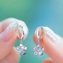 Moda cristal zircon flor brincos para coreano minimalista feminino brincos jóias acessórios por atacado 2024 - compre barato